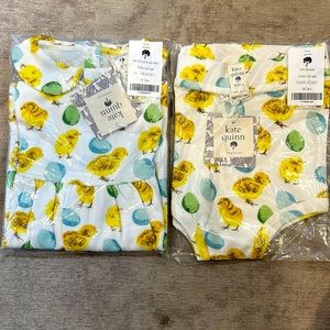 Sleeveless Peter Pan Dress & Retro Bloomer set - Chicks and Eggs print